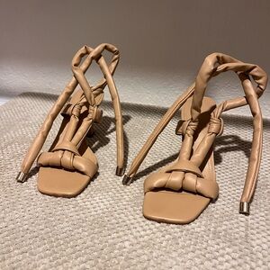 Elegant Tan Women's Heeled Sandals